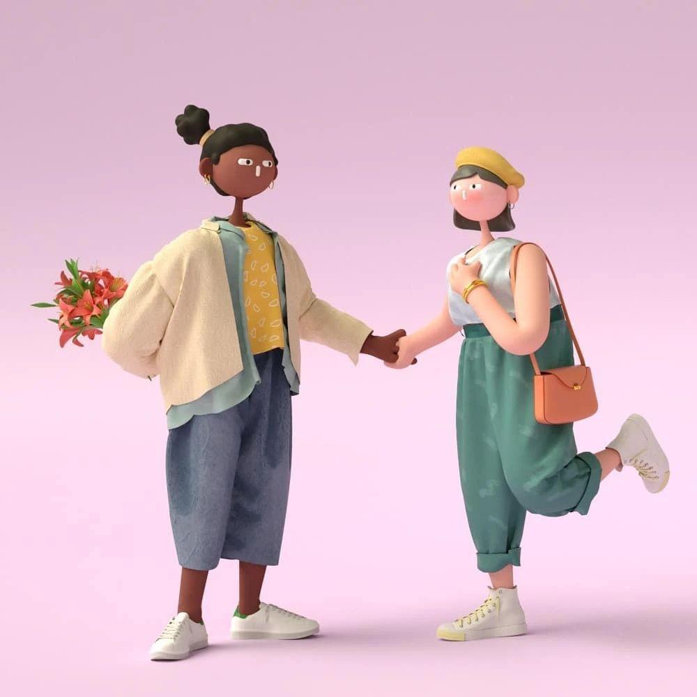 Cabeza Patata情侣设计师强强联手：女生平面插画，男生3D设计