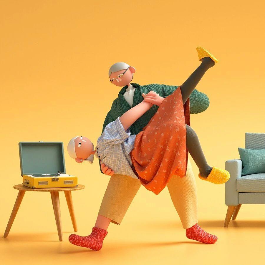 Cabeza Patata情侣设计师强强联手：女生平面插画，男生3D设计