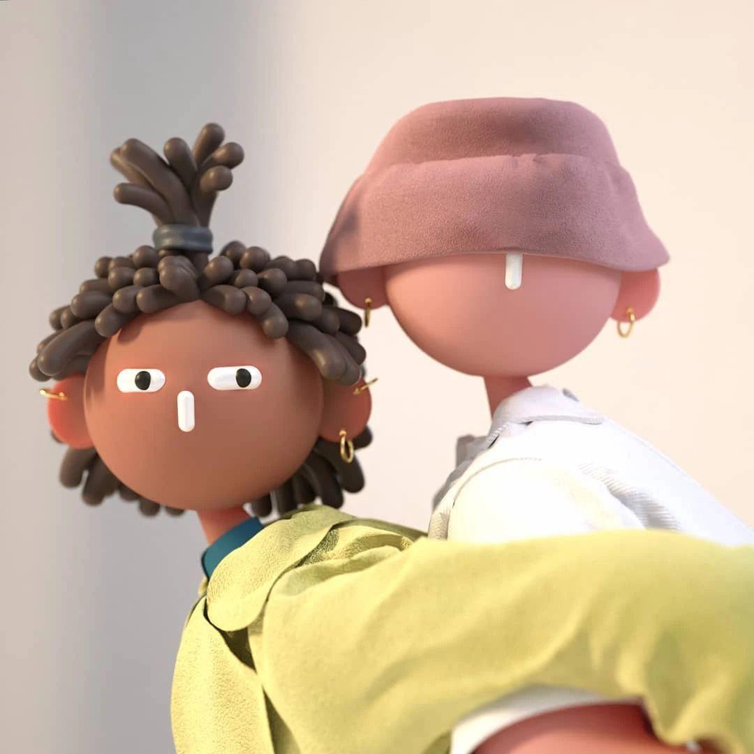 Cabeza Patata情侣设计师强强联手：女生平面插画，男生3D设计