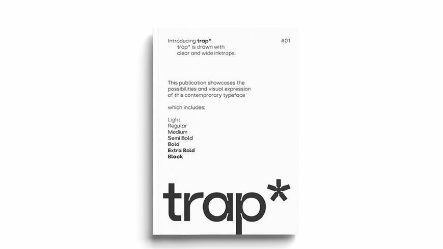 免费字体下载！一款拥有七个字重的现代无衬线英文字体—Trap*
