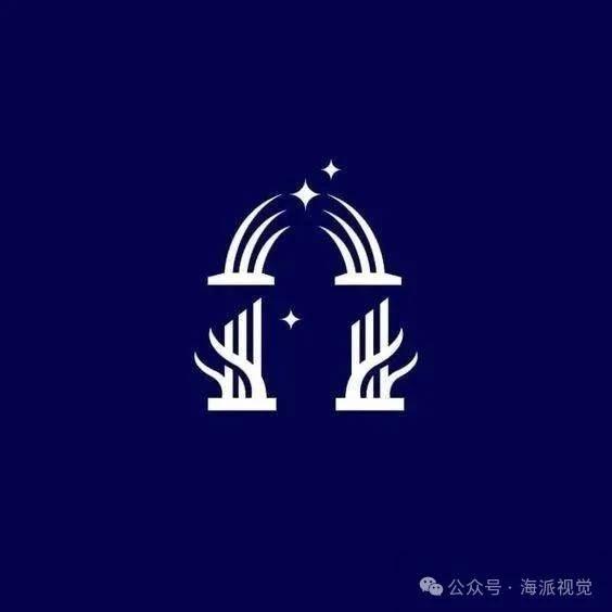 以罗马柱为主题的创意 logo 设计
