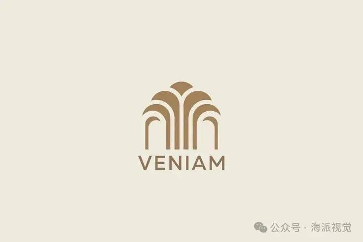 以罗马柱为主题的创意 logo 设计