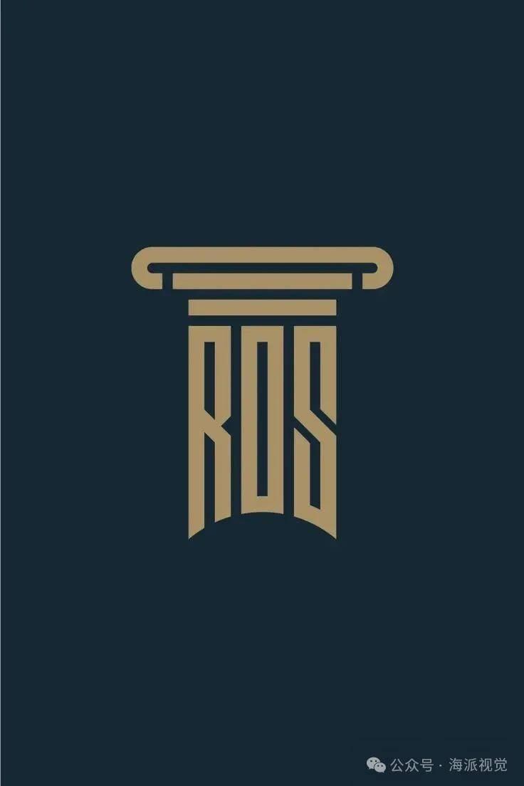 以罗马柱为主题的创意 logo 设计