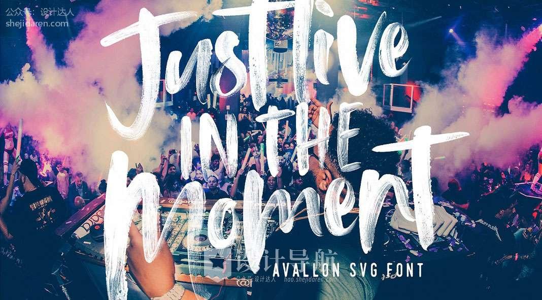 Avallon手绘笔刷字体,OpenType-SVG字体格式